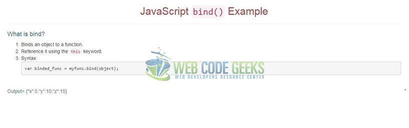 JavaScript bind() - Index page